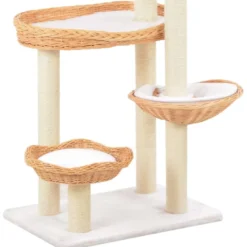 Arbre à chat griffoir grattoir niche jouet 60 x 40 x 172 cm bois marron