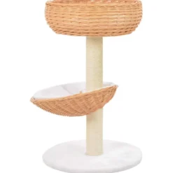 Arbre à chat griffoir grattoir niche jouet 40 x 40 x 68 cm bois marron