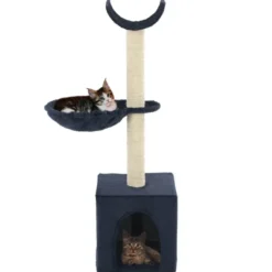 Arbre à chat griffoir grattoir niche jouet 30 x 30 x 105 cm bleue