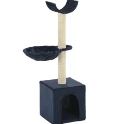 Arbre à chat griffoir grattoir niche jouet 30 x 30 x 105 cm bleue