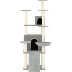 Arbre à chat meuble tour grimper jouet 63 x 80 x 154 cm gris