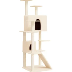 Arbre à chat meuble tour grimper jouet 67 x 60 x 153 cm crème