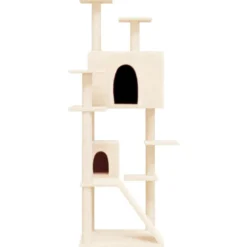 Arbre à chat meuble tour grimper jouet 67 x 60 x 153 cm crème