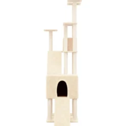 Arbre à chat meuble tour grimper jouet 47.5 x 94 x 190 cm crème