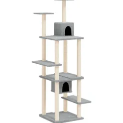 Arbre à chat meuble tour grimper jouet 78 x 52 x 176 cm gris