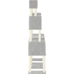 Arbre à chat meuble tour grimper jouet 136 x 47.5 x 199 cm gris