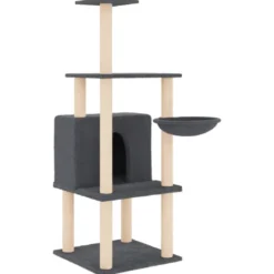 Arbre à chat meuble tour grimper jouet 47.5 x 47.5 x 132 cm gris