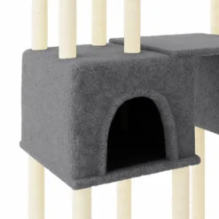 Arbre à chat meuble tour grimper jouet 136 x 47.5 x 199 cm gris