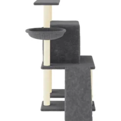Arbre à chat meuble tour grimper jouet 84.5 x 54 x 96.5 cm gris