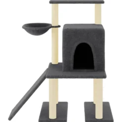 Arbre à chat meuble tour grimper jouet 84.5 x 54 x 96.5 cm gris