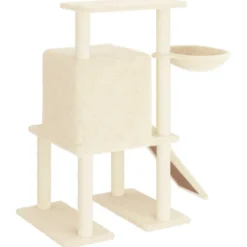 Arbre à chat meuble tour grimper jouet 84.5 x 54 x 96.5 cm crème