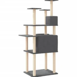 Arbre à chat meuble tour grimper jouet 90 x 83 x 166 cm gris