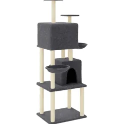 Arbre à chat meuble tour grimper jouet 103.5 x 90 x 180 cm gris