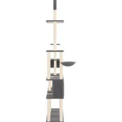 Arbre à chat meuble tour grimper jouet 166 x 35 x 279 cm gris