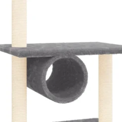 Arbre à chat meuble tour grimper jouet 166 x 35 x 279 cm gris