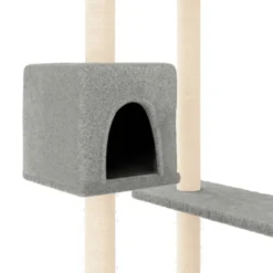 Arbre à chat meuble tour grimper jouet 97 x 67.5 x 82 cm gris