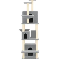 Arbre à chat meuble tour grimper jouet 64 x 97 x 180 cm gris