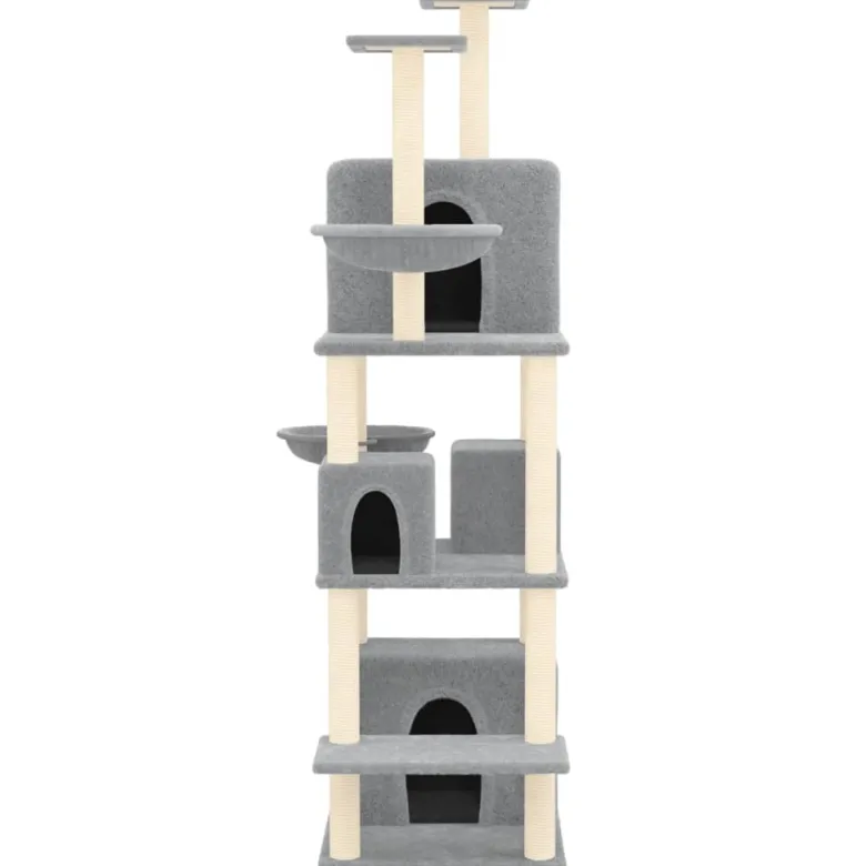 Arbre à chat meuble tour grimper jouet 64 x 97 x 180 cm gris