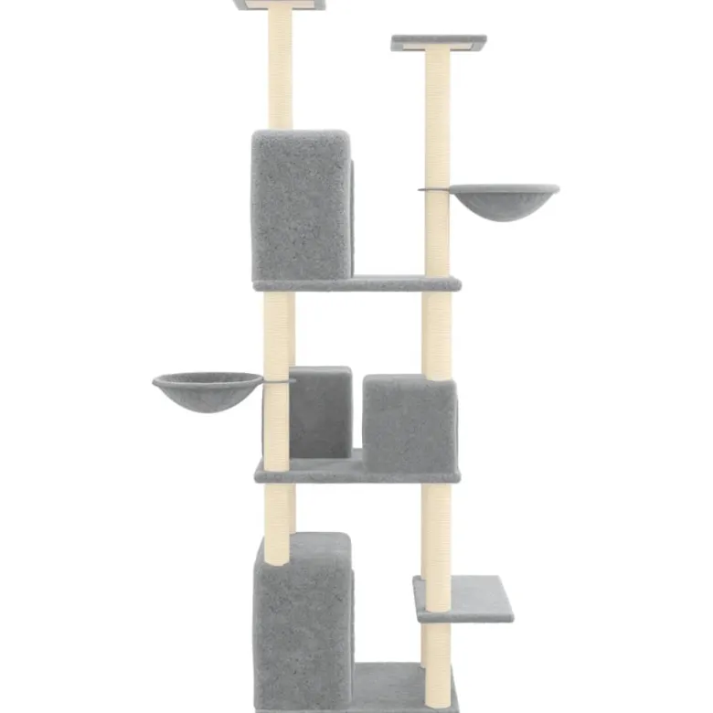 Arbre à chat meuble tour grimper jouet 64 x 97 x 180 cm gris
