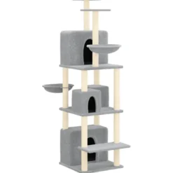 Arbre à chat meuble tour grimper jouet 64 x 97 x 180 cm gris
