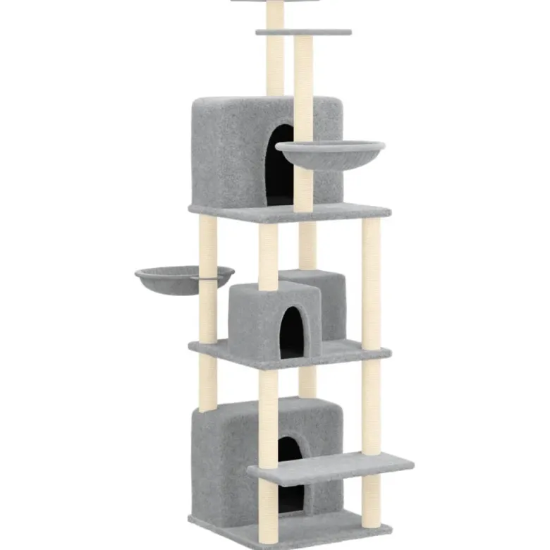 Arbre à chat meuble tour grimper jouet 64 x 97 x 180 cm gris
