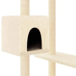 Arbre à chat meuble tour grimper jouet 97 x 67.5 x 82 cm crème