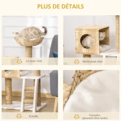 Arbre à chat style cosy chic quenouille peluche polyester