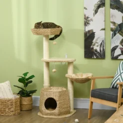 Arbre à chat style cosy chic quenouille sisal naturel
