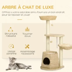 Arbre à chat style cosy chic quenouille sisal naturel