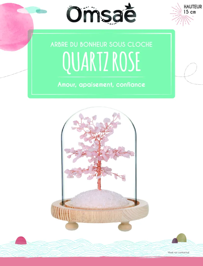 Arbre du bonheur en quartz rose