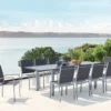 Arezzo table de jardin extensible et 10 chaises alu-toile pvc gris