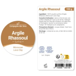 Argile rhassoul - poudre surfine - 400g