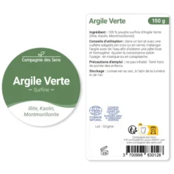 Argile verte illite - poudre surfine - 400g