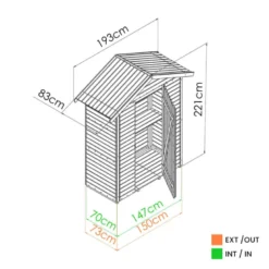Armoire de jardin bois leo - 1,05 m²