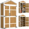 Armoire de jardin bois 4 étagères toit métal