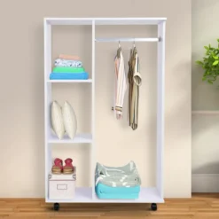 Armoire de rangement penderie à roulettes