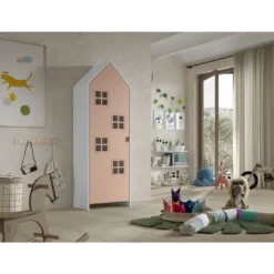 Armoire 1 porte casami bruges comfy rose