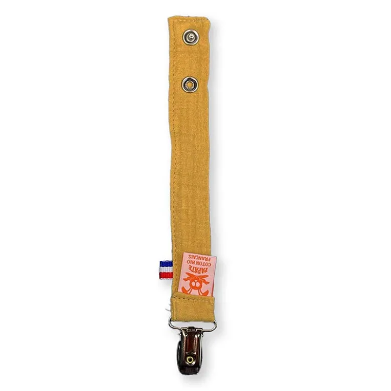 Attache tétine en coton bio teddy honey