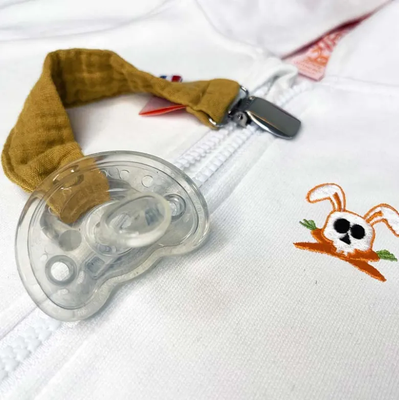 Attache tétine en coton bio teddy honey