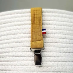 Attache tétine en coton bio teddy honey