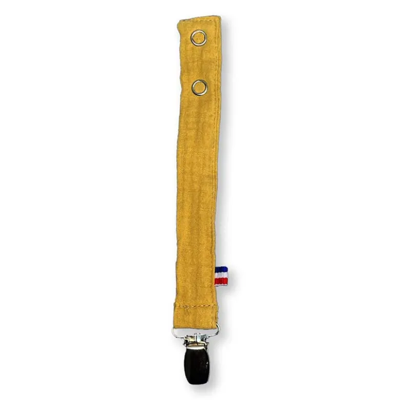 Attache tétine en coton bio teddy honey