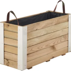 Bac à fleurs en bois bambou m