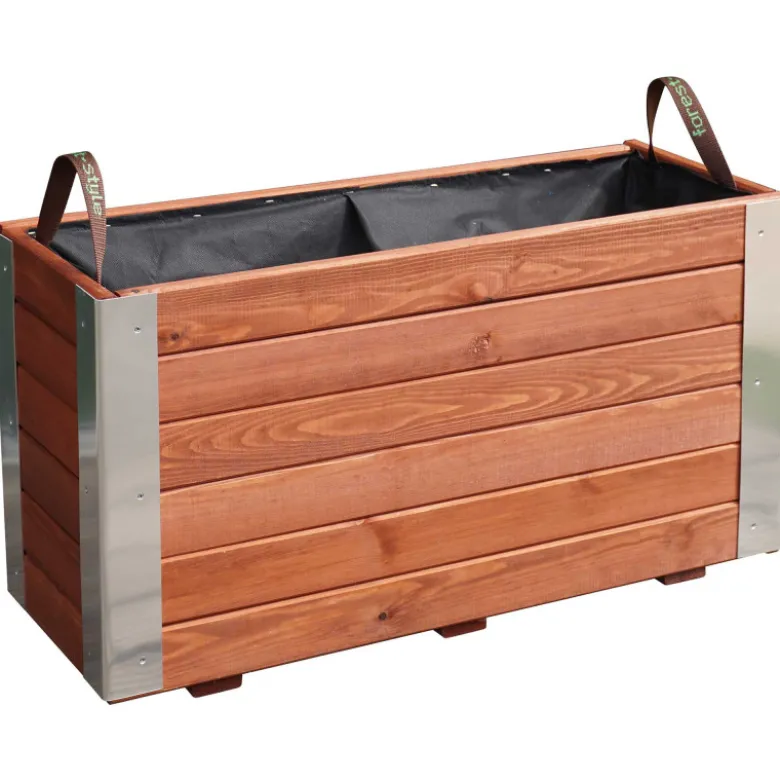 Bac à fleurs en bois lasuré bambou s