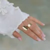 Bague ajustable longue et martelée - sintra