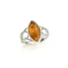 Bague argent ambre - taille 52 mm