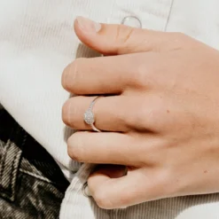 Bague fine argent pierre zirconium