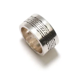 Bague large en argent pour homme 65