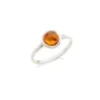 Bague moderne argent ambre - taille 58mm