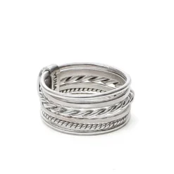 Bague 6 rangs en argent 54