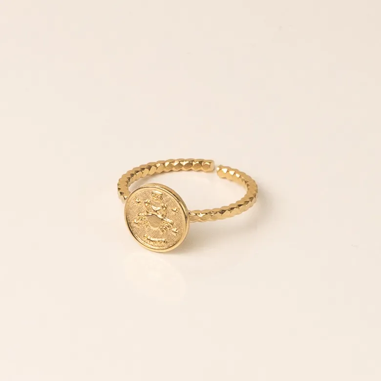 Bague réglable astro doré - cancer